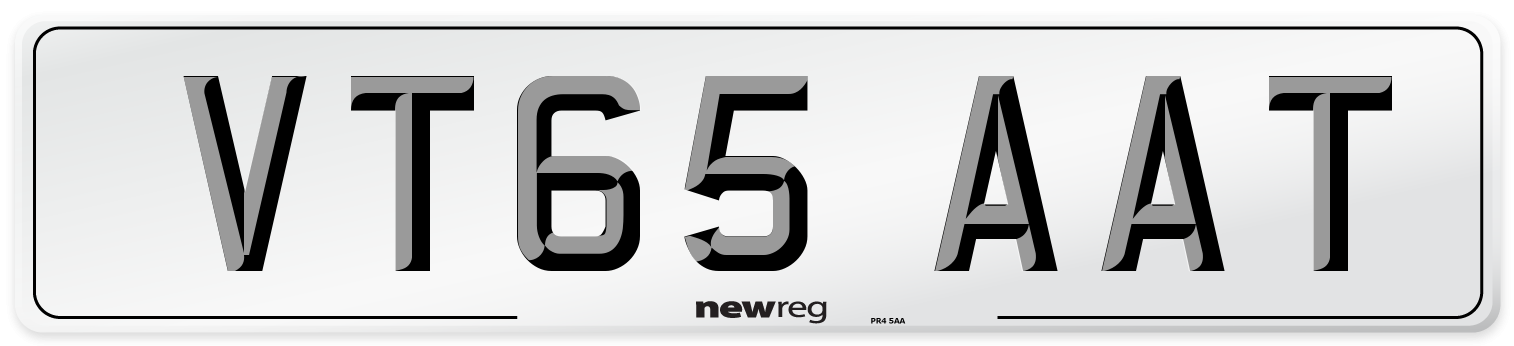 VT65 AAT Number Plate from New Reg